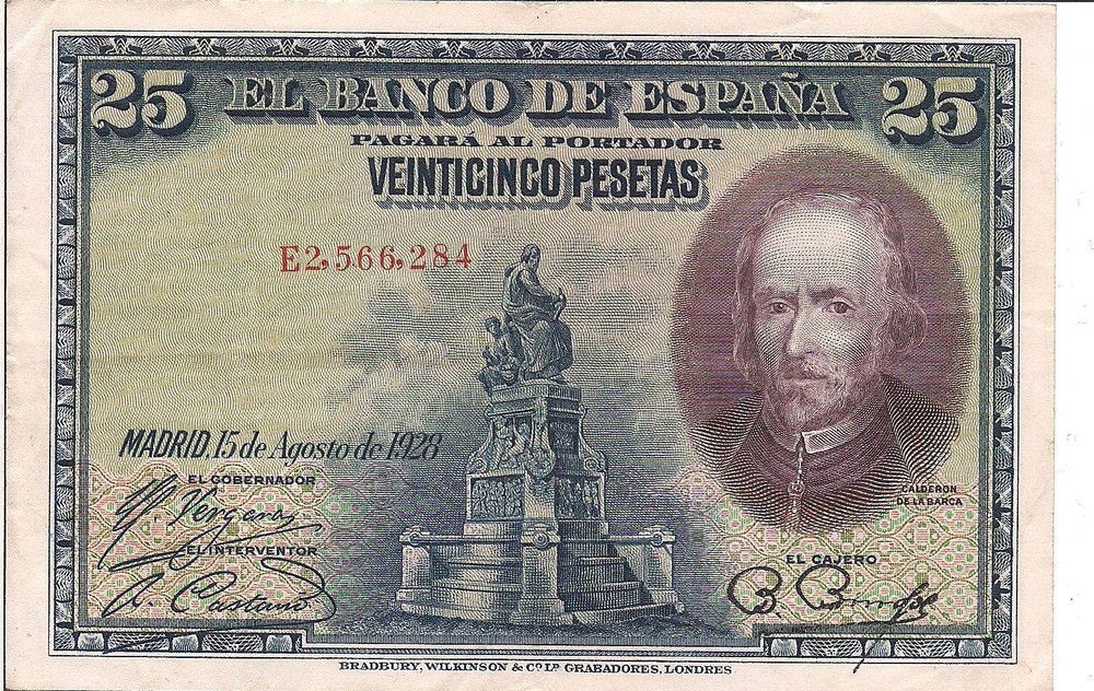 SPAIN, 25 PESETAS, 1928