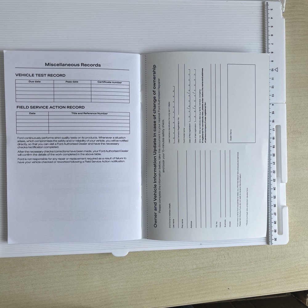 Ford Focus Service Book Blank