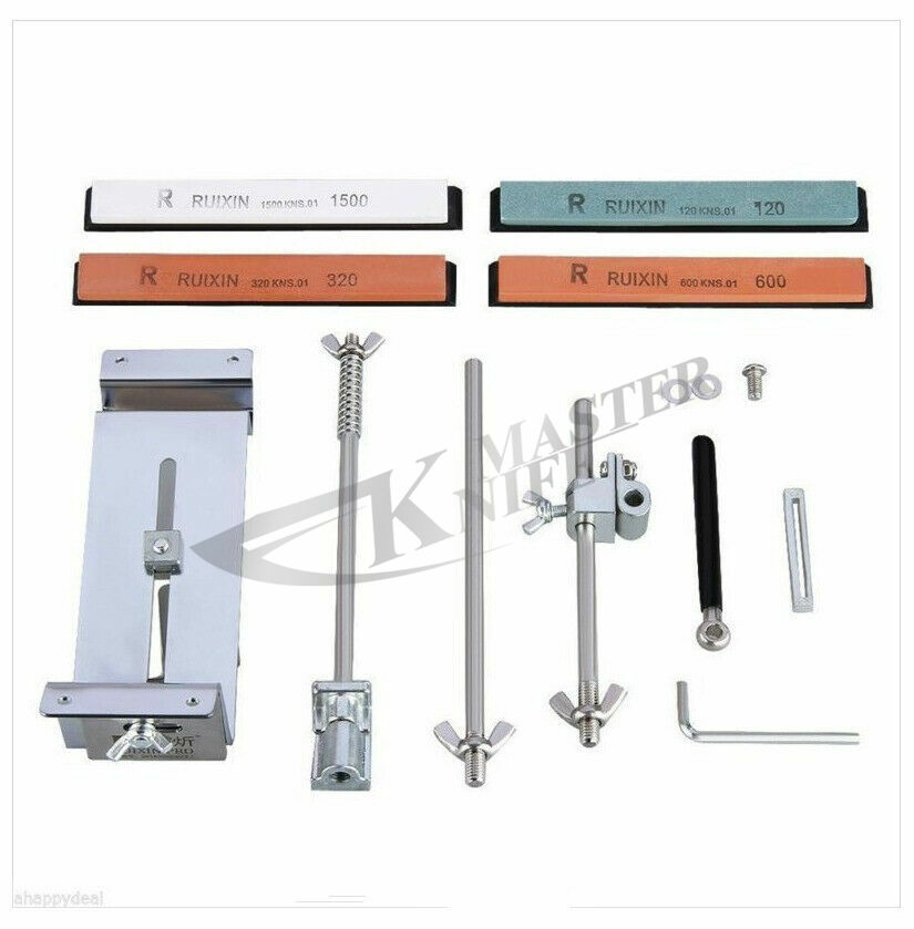Pro Kitchen Knife Sharpener Sharpening-System Fixed Angle +4 Stone Kit