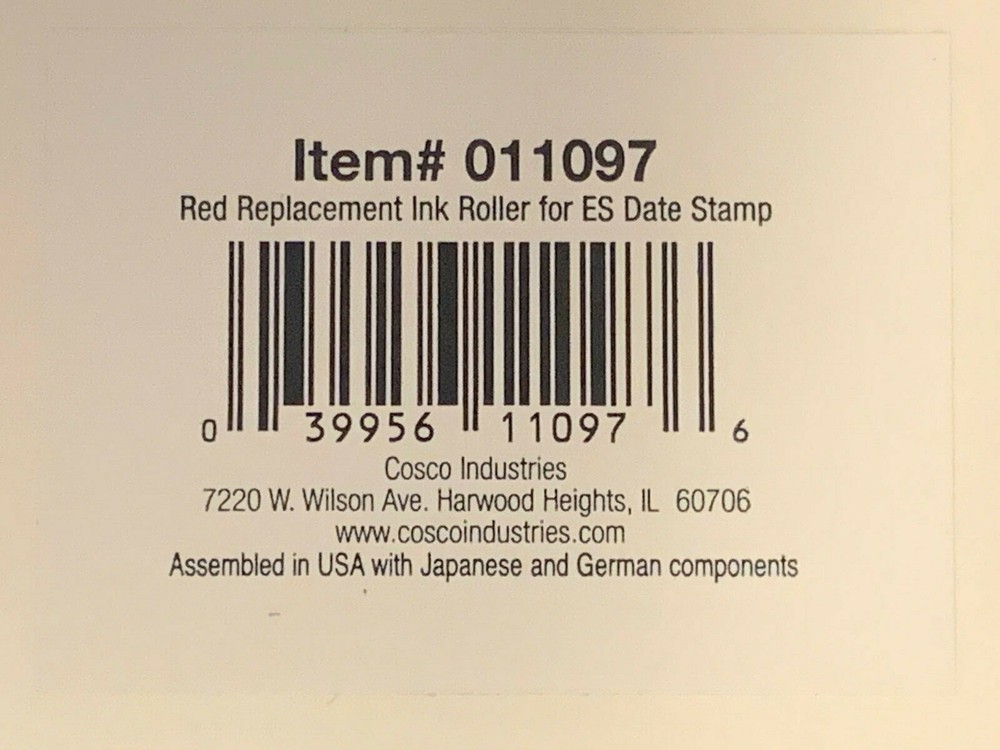 Red Replacement Ink Roller for ES Date Stamp 011097 Cosco