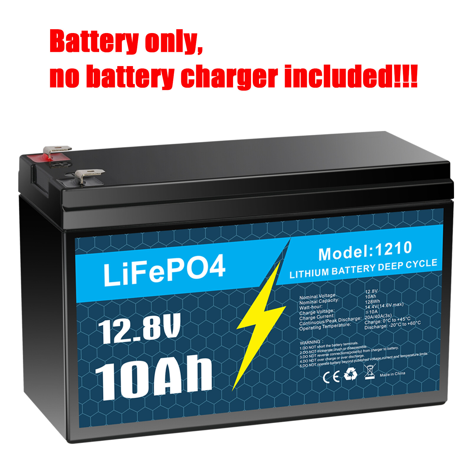 12V 10Ah LiFePO4 Lithium Battery Only / Charger Only / Combo for Fish Finder Lot