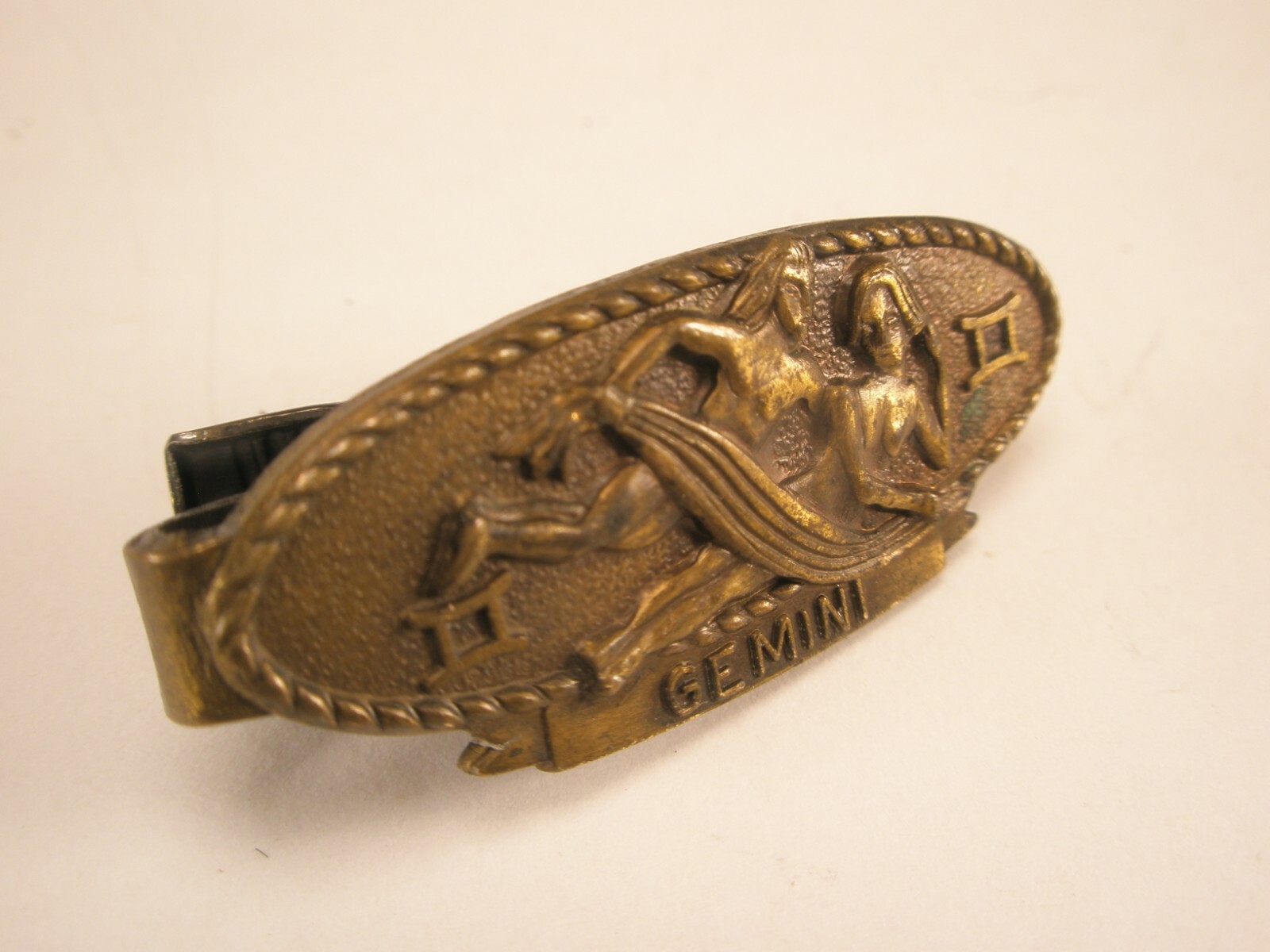 Gemini Zodiac Birth Sign Vintage SMALL Tie Bar Clip horoscope twins