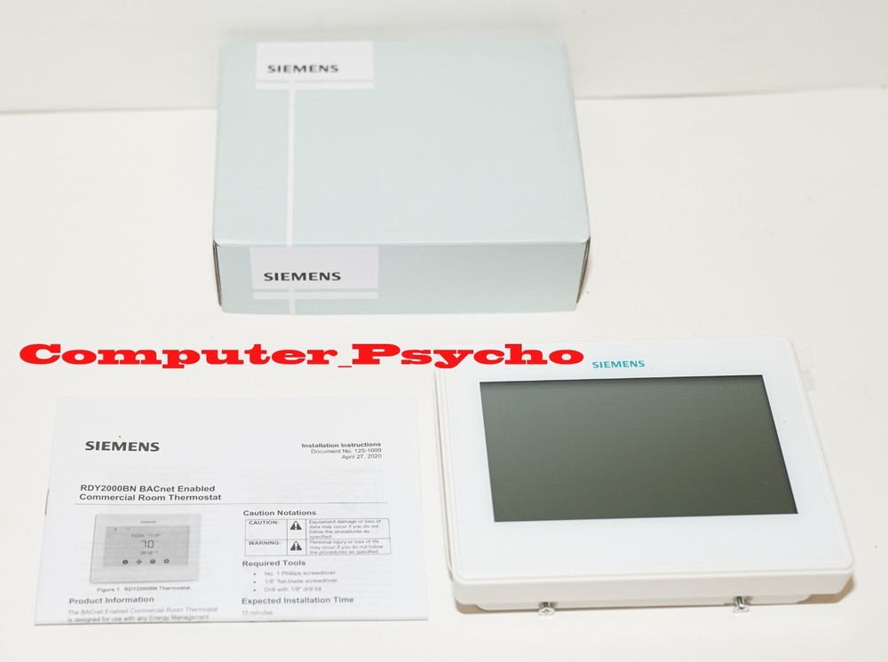 SIEMENS RDY2000BN BACNET ENABLED MS/TP COMMUNICATION COMMERCIAL ROOM THERMOSTAT