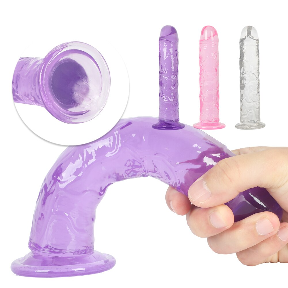 Jelly Dong Dildo Suction Cup G-Spot Waterproof Realistic Cock Veined Dildos Anal