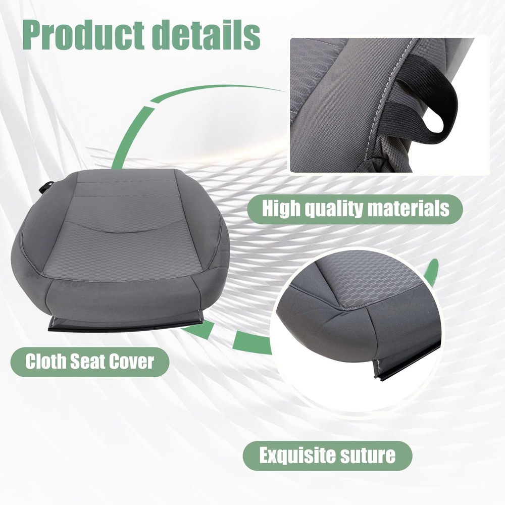 Cloth Driver Side Bottom Replacement Seat Cover(#X8) Gray Driver Bottom