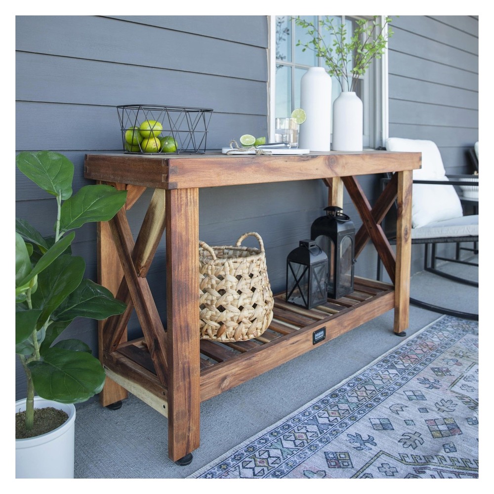 Backyard Discovery 48" Acacia Wood Console Table with Storage She