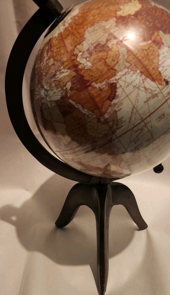 Table Top World Globe Brown Decorative Desk Decor Tabletop Display Small 9Inch