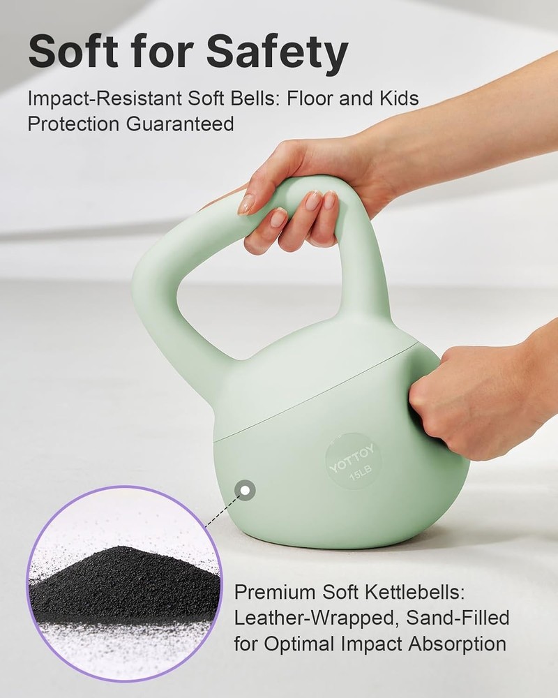 Eco-Friendly 6LB Soft Kettlebell - Shock-Absorbing Design for Safe Workouts