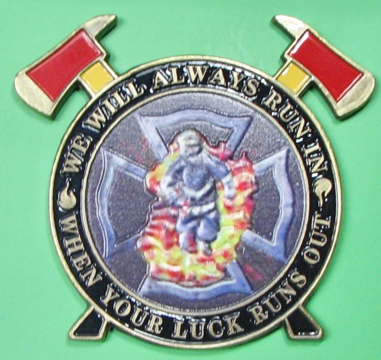 Thin Red Line. Challenge Coin. 2.5". 78b.