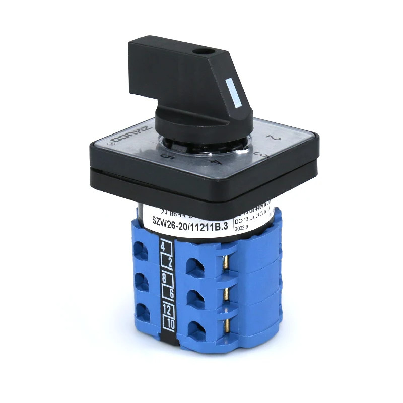 20A Changeover Switch Rotary Selector Cam 660V 5 Position 3 Phase Panel Mounted