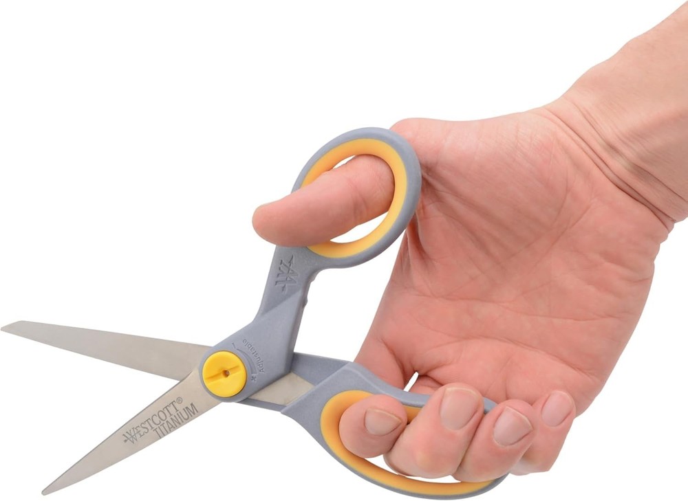 8” Titanium Bonded Scissors with Adjustable Glide and Soft Handle, 2-Pack- Du...