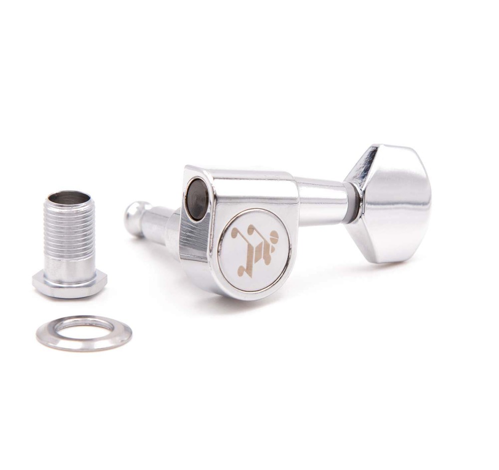 Tone Ninja Import 2-Pin tuner set, 6 Inline staggered, Chrome