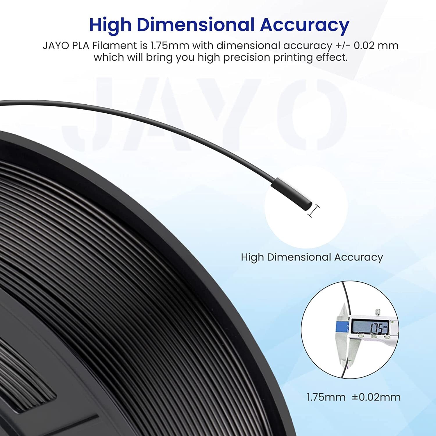 JAYO 10KG PLA PLA+ PETG SILK ABS 3D Printer Filament 1.75mm 1.1KG Black Spool