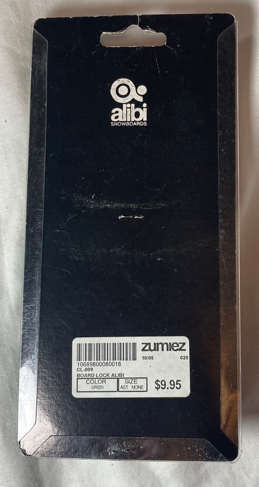 New Sealed Alibi Snowbaords Combination Lock Green