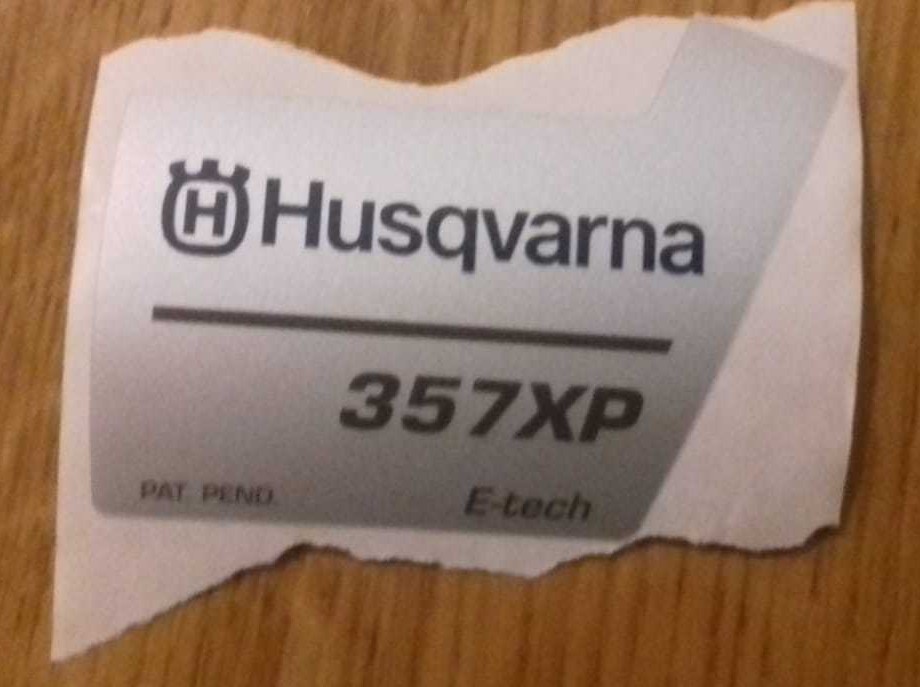 New Original Husqvarna OEM 357  e-tech sticker decal 537324804
