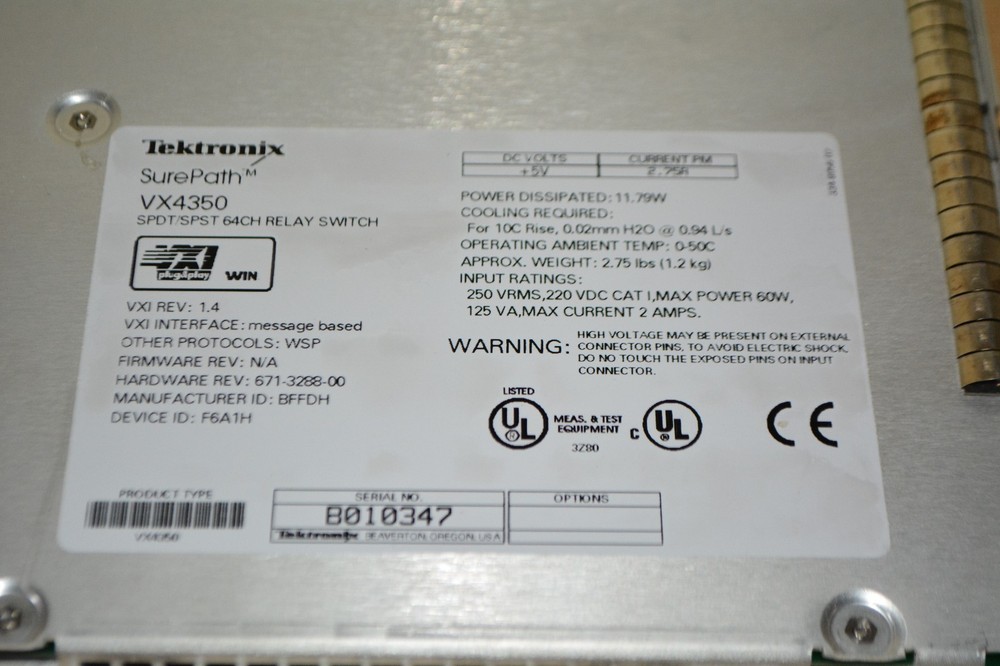 Tektronix SurePath VX4350 SPDT/SPST 64CH Relay Switch