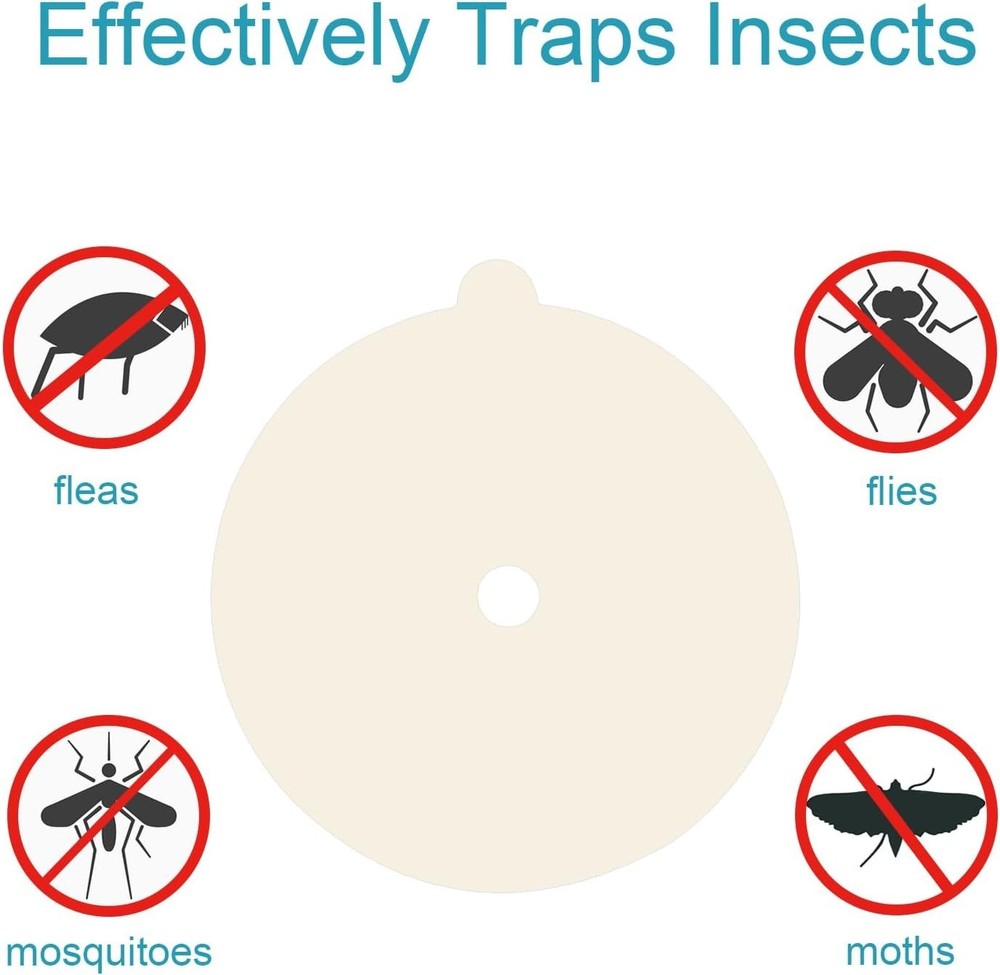 24 Pack Flea Trap Refill Discs 5.4" Replacement Sticky (White)