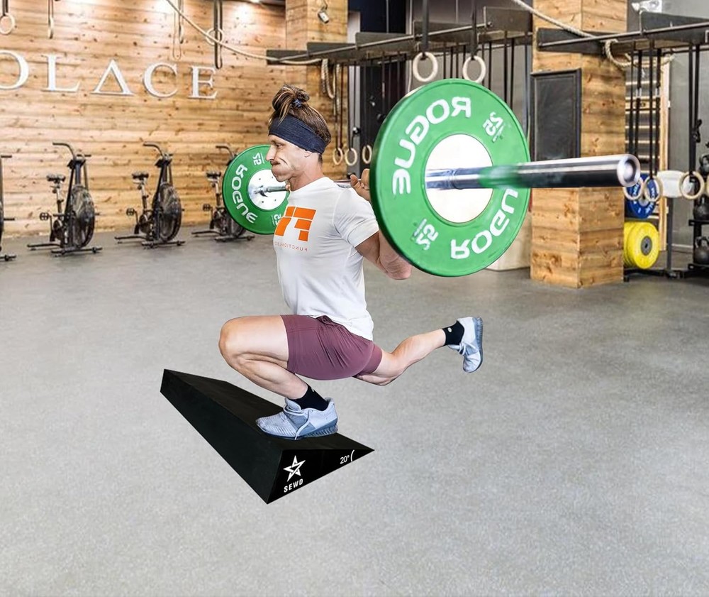 Extra Large Squat Wedge - 20 Degree Slant Board for Heel Elevated Squats