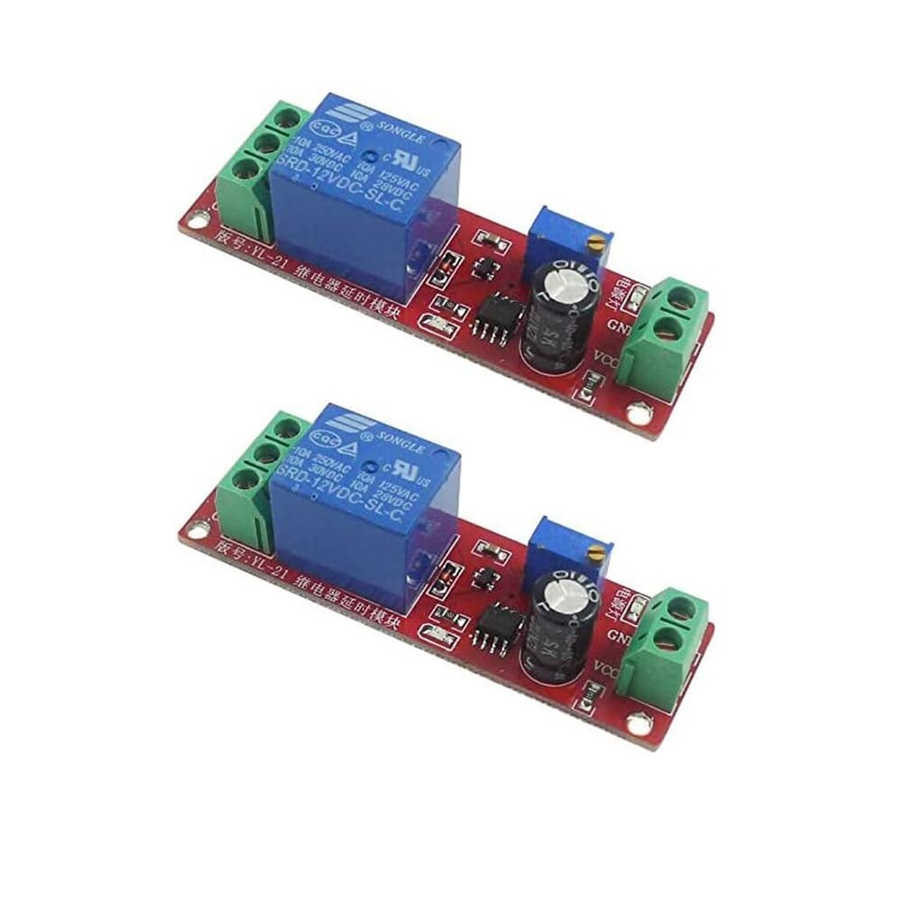 2PCS DC 12V NE555 Delay Timer Relay Switch Module 0 to 10 Seconds Adjustable ...
