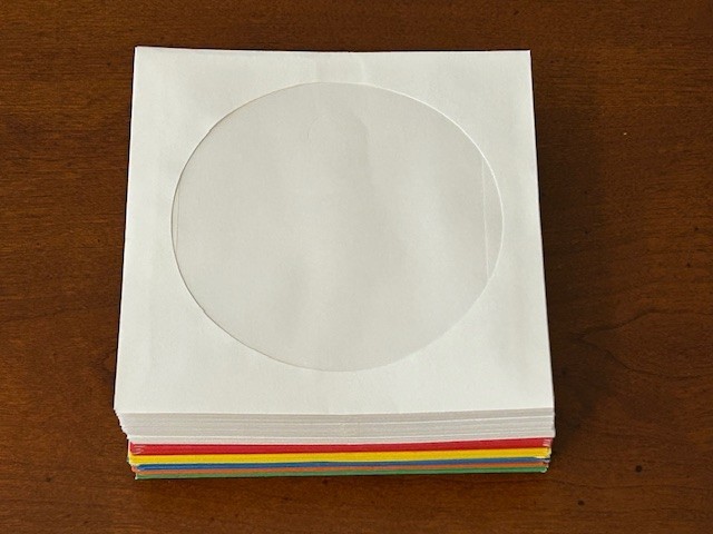 62 NEW Multi-Colored CD_DVD Paper Sleeves / Envelopes with Clear Window & Flap