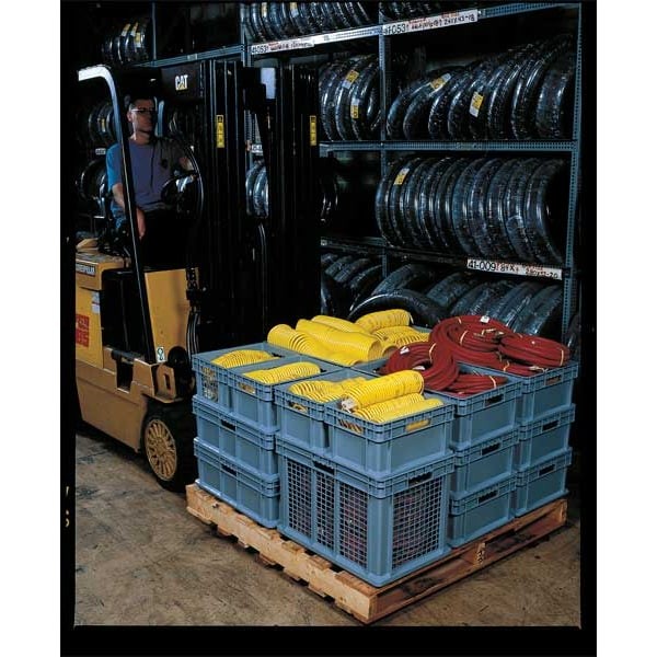 Akro-Mils 37682Grey Solid & Stackable Straight Wall Storage Container, 20 Gal,