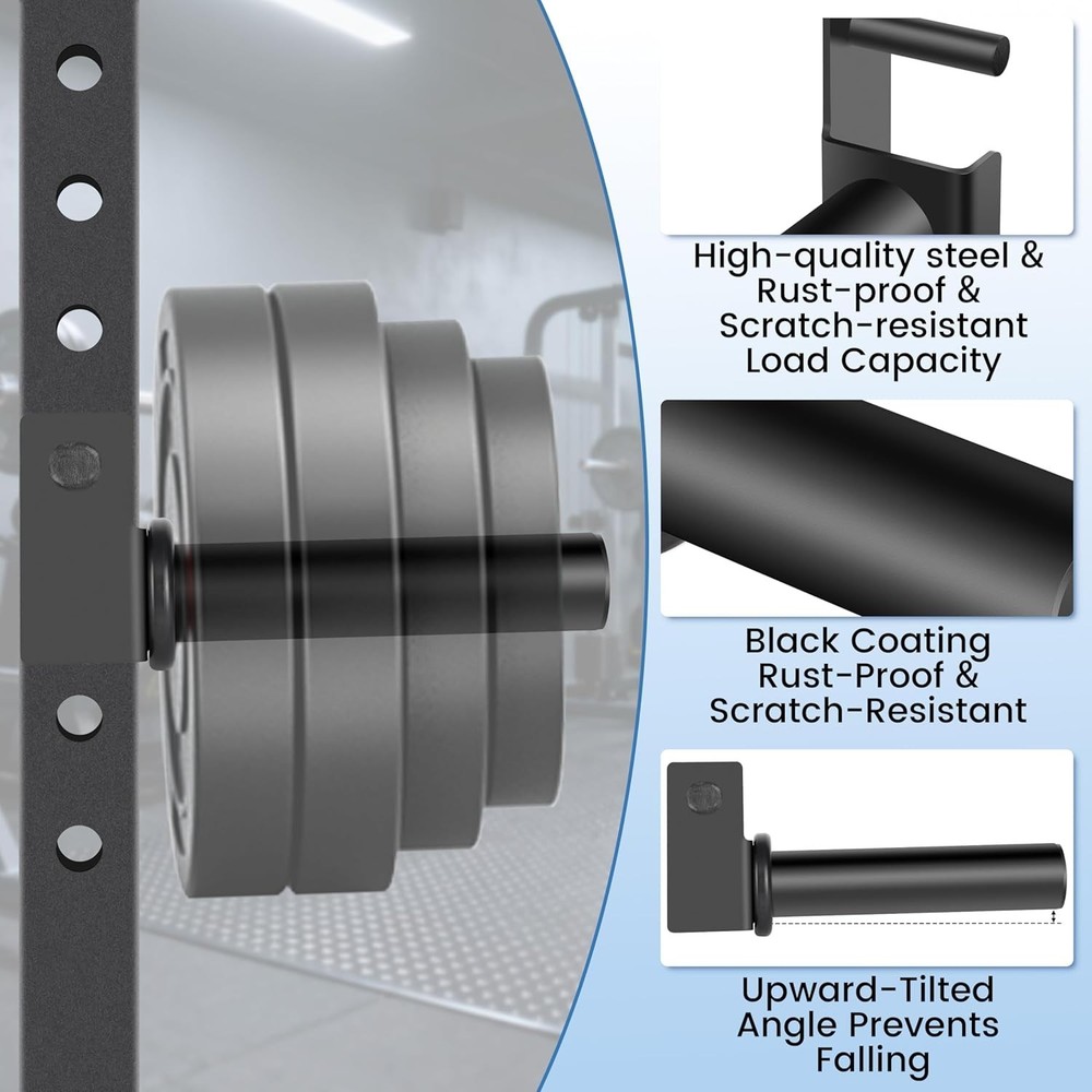 Power Rack & Squat Rack Attachments Olympic Weight Plate Holder Plate Storage