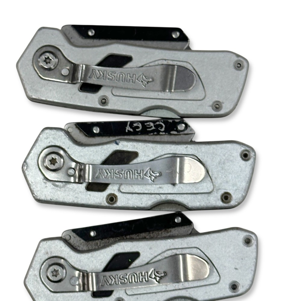 Husky Folding Box Cutters Utility Knife Tool Set, 5 Pieces