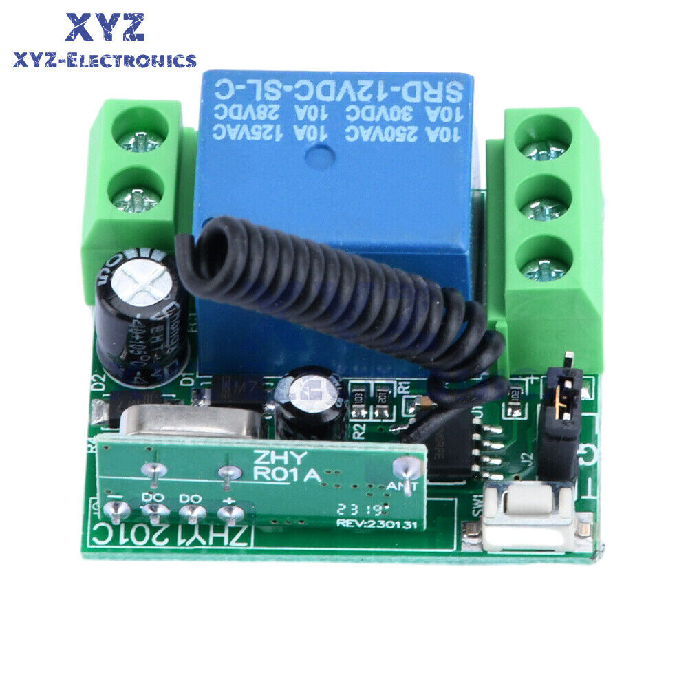 433MHz DC12V Relay 1CH 2CH Wireless RF Door Remote Control Switch Transmitter