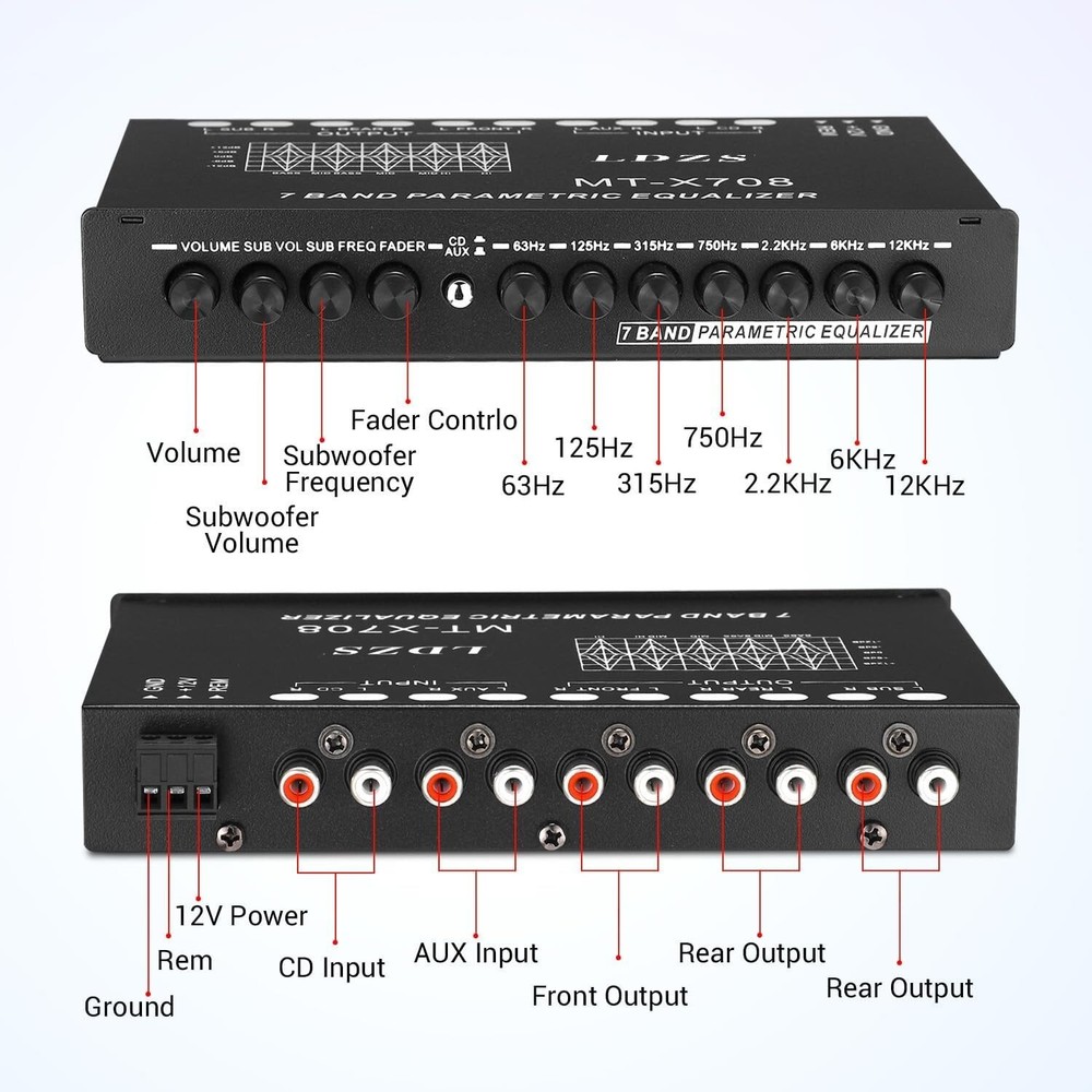 6-Channel Car Audio Equalizer - Tailor Your Listening Experience with Precision