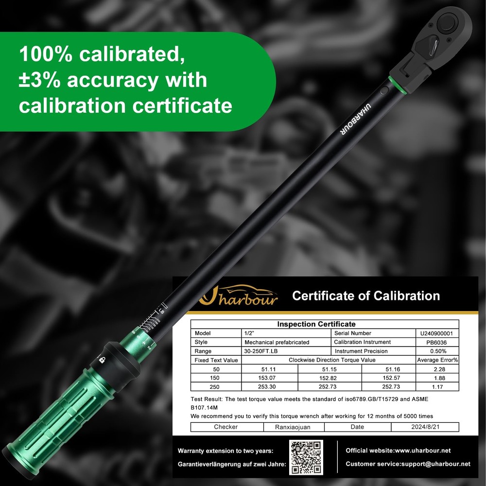Split Beam Torque Wrench 1/2 Drive, 30-250 ft.lb Split Beam Torque Wrench, 1/...