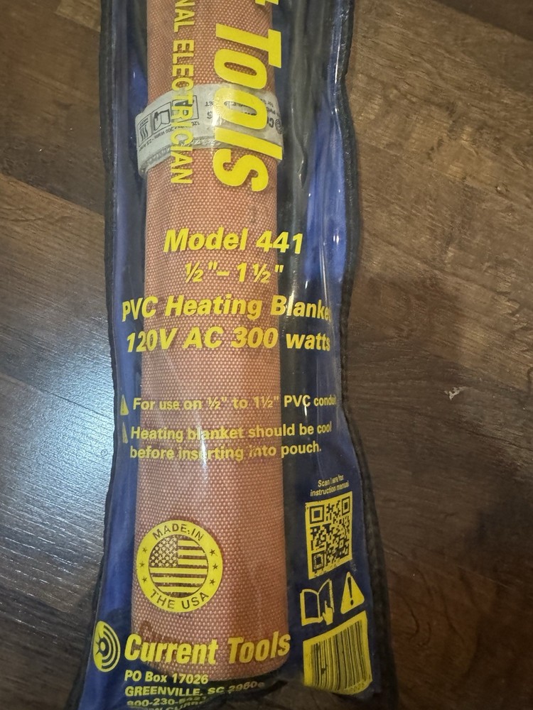 Current Tools Model 441 PVC Heating Blanket “1/2 - 1-1.5”