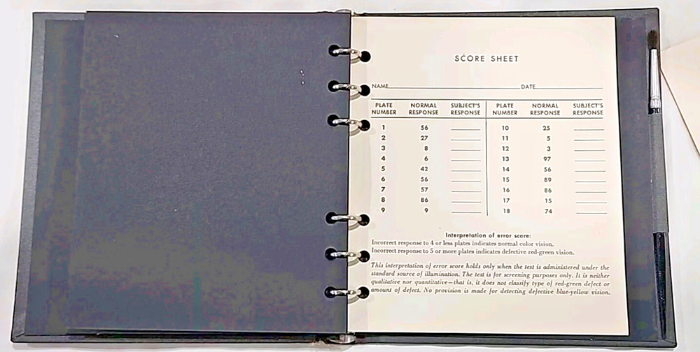 1940 Pseudo-Isochromatic Plates for Testing Color Perception - American Optical