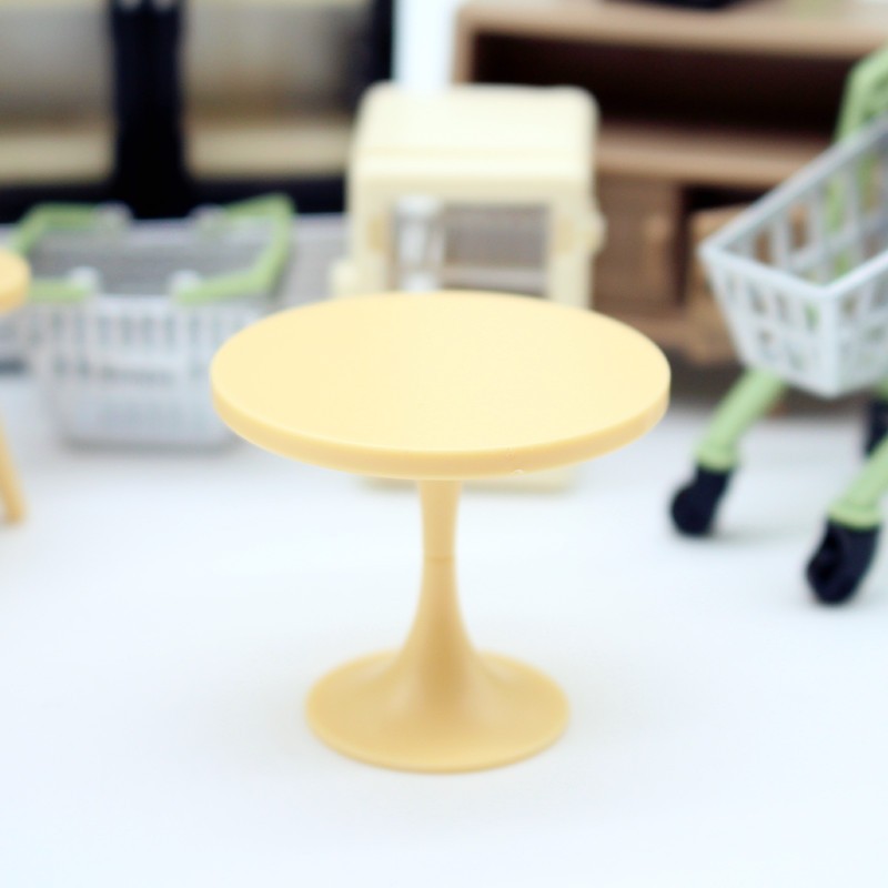 Dollhouse Grid Space Mini Round Table DIY Kitchen Miniature Scene