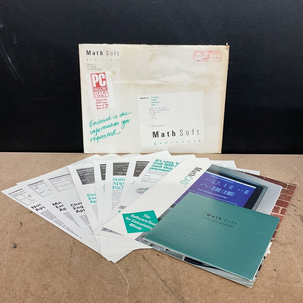 MathSoft MathCAD Version 2.5 5.25 Inch Floppy Disk Vintage Computing