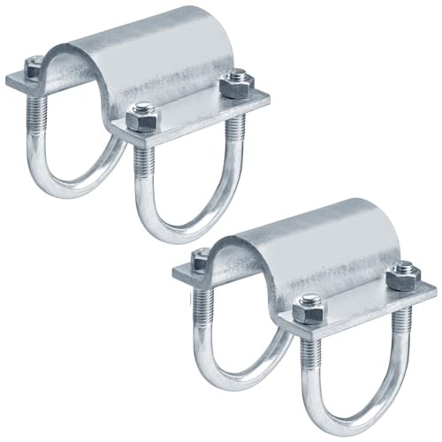 2 Pack 2" (1-7/8" OD) U Bolt Cross Clamps, Adjustable Grid Connector for