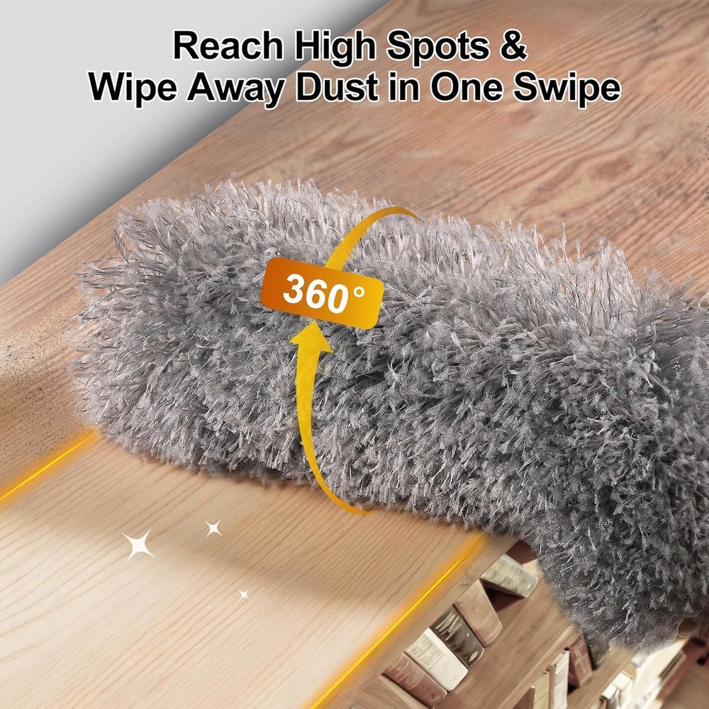 Microfiber Feather Duster 5-in-1 Kit, Dusters for Cleaning, Duster with Exten...