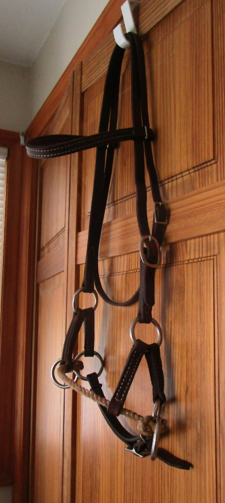 WEAVER LEATHER SIDE PULL, BITLESS BRIDLE HORSE SIZE