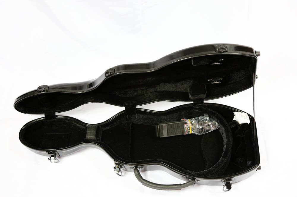 Full Size Scratchless Carbon-Like Combo Violin Case 4/4-Red, Cello-Shaped