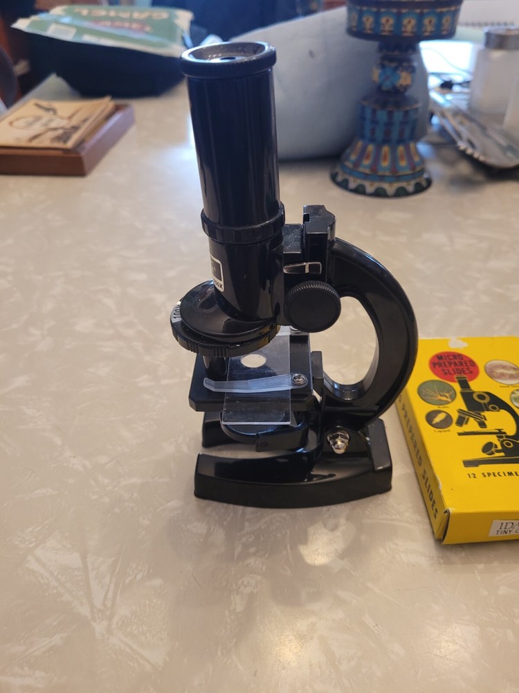 Micro-Science 100x 200x 450x Microscope & 12 Slides Box