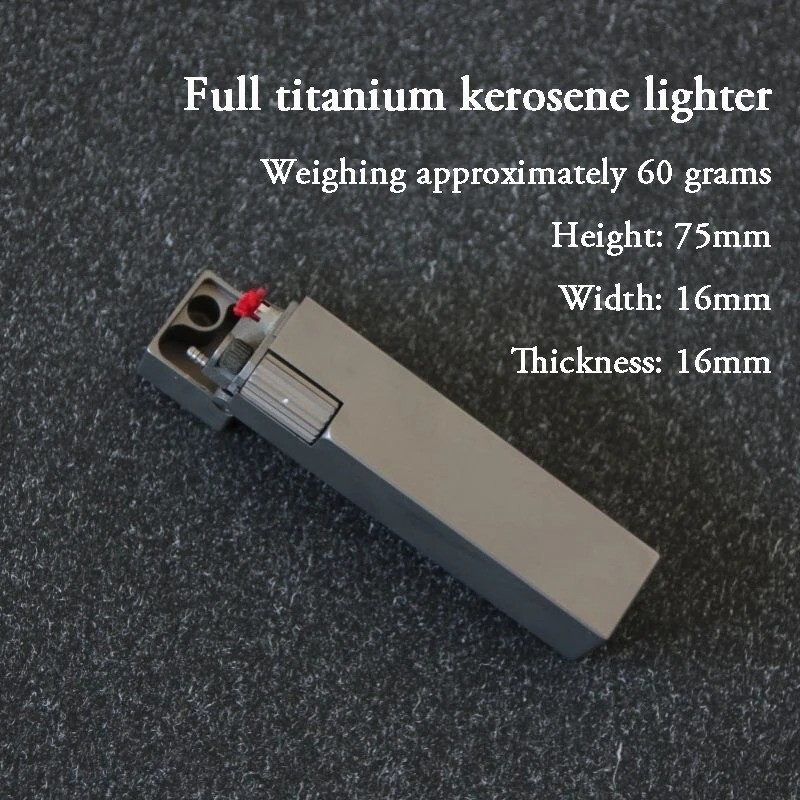 Pure Titanium Kerosene Cigarette Lighter Windproof Retro Fuel Oil Lighter