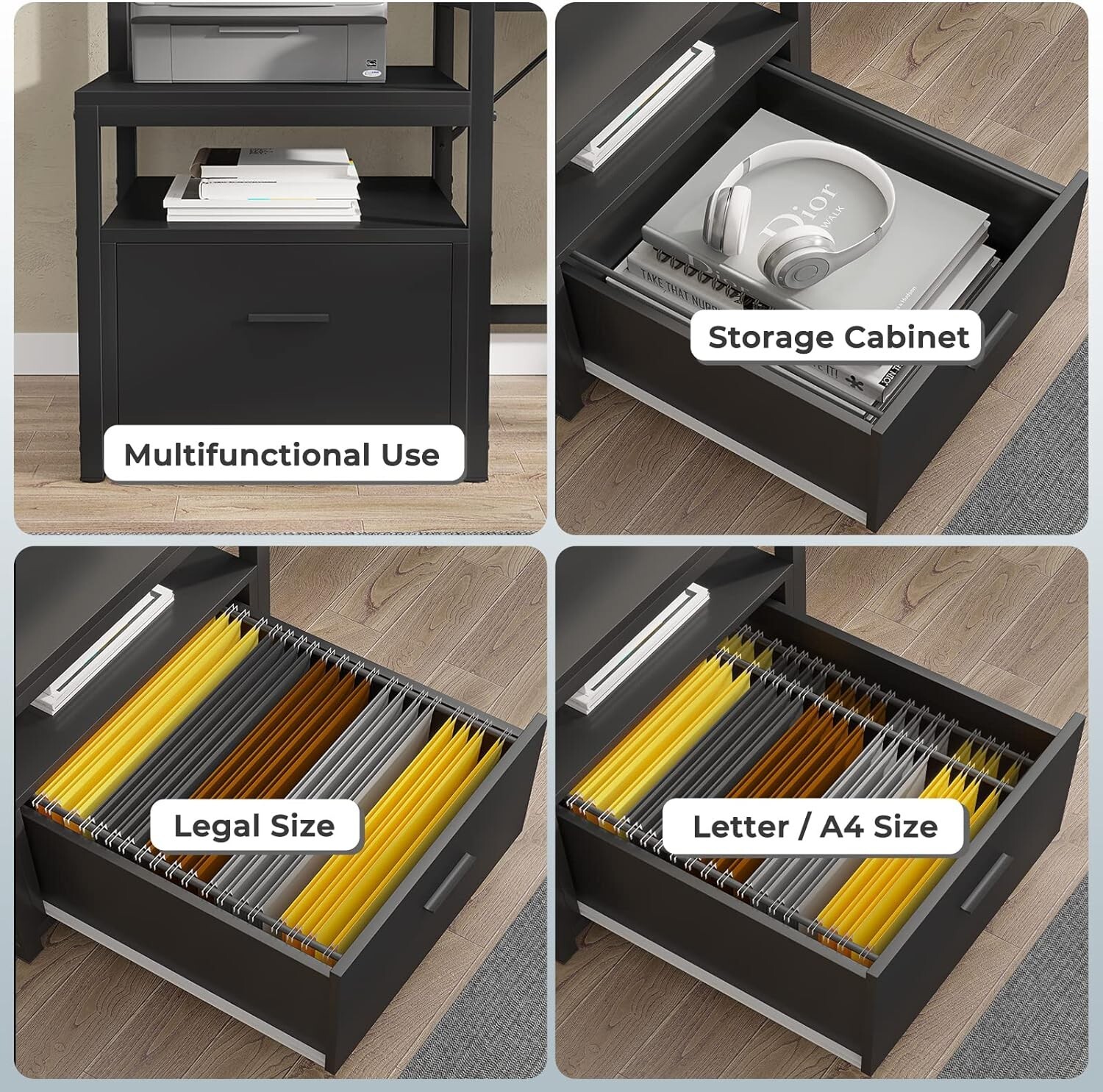 L Shaped Computer Desk with Led Lights 66" Home Office Desk with Power Outlet