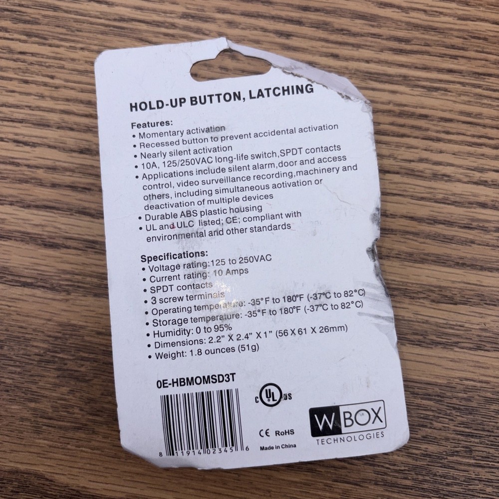 WBox Hold-Up Button OE-HBMOMSD3T