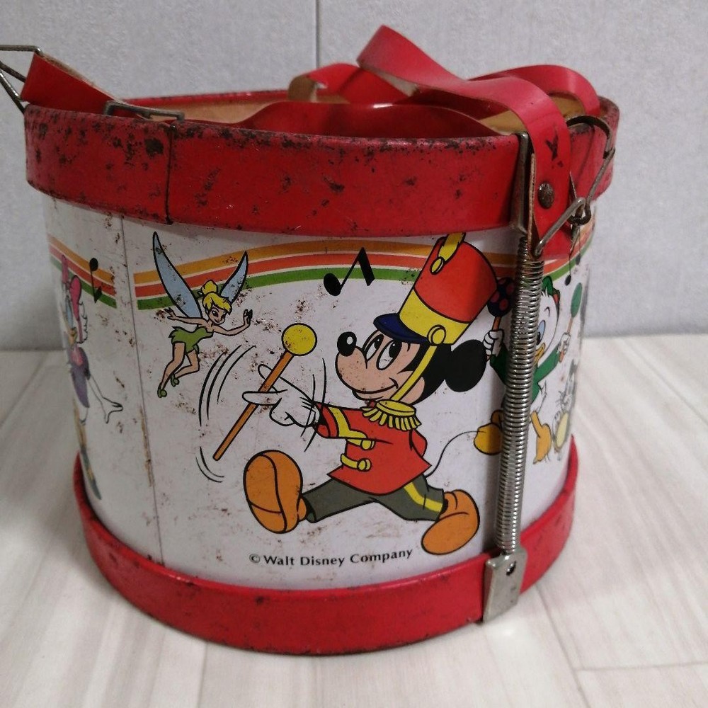 Tin drum Disney Mickey Showa retro
