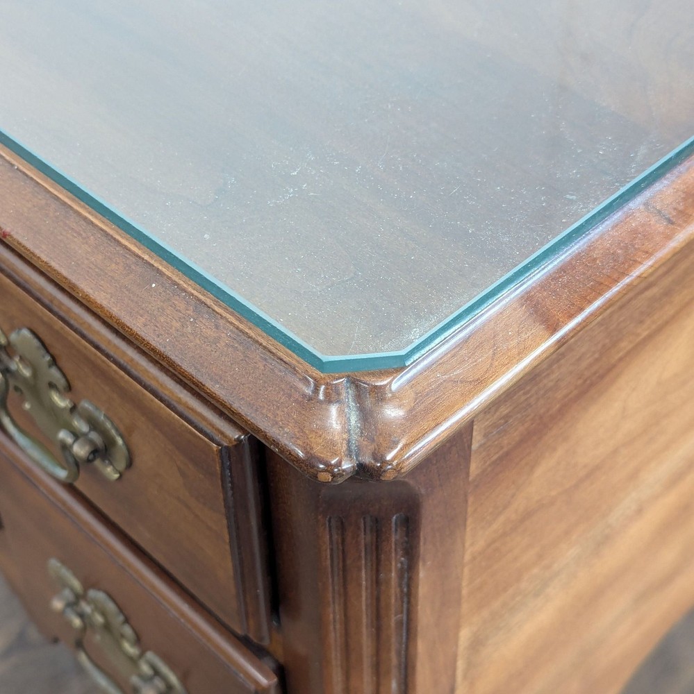 Chippendale Style Lowboy Chest with Brass Hardware