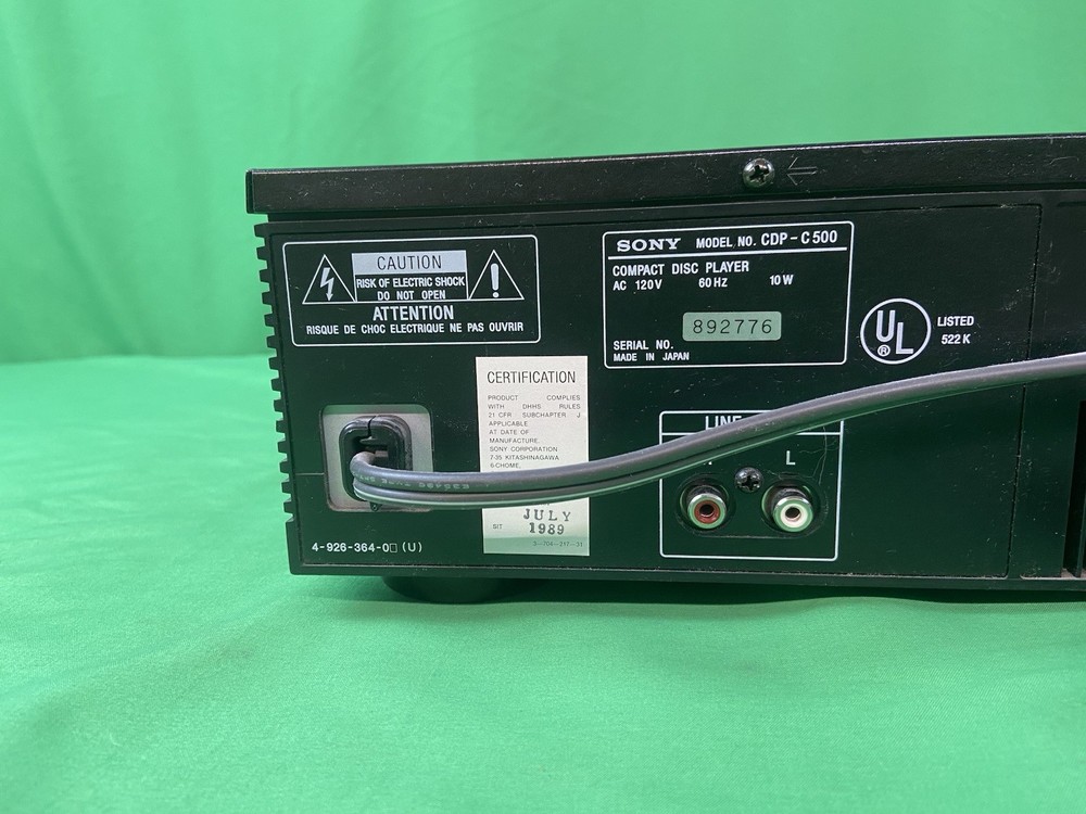 Sony CDP-CE500 5 Disc CD Changer / Player - Tested and Working - No Remote