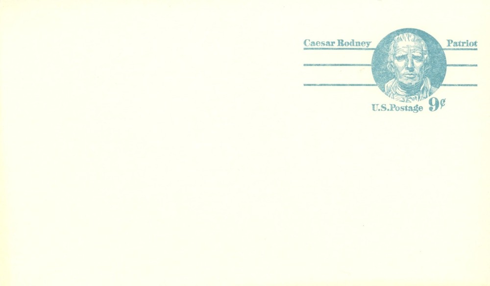 US Scott # UY27 1976 9c Postal Card - Caesar Rodney