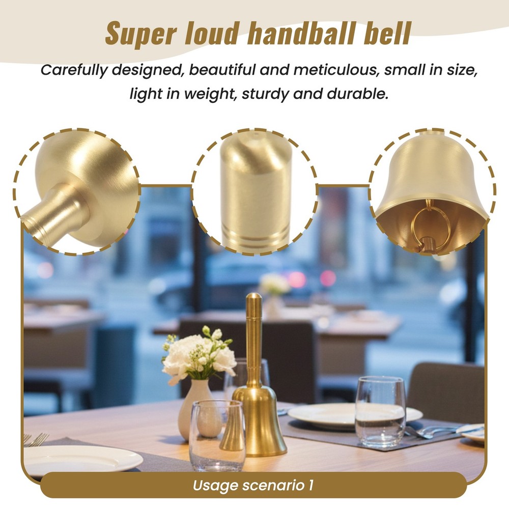 Super Loud Hand Barking Bell Solid Brass Dinner Bell G8L39133
