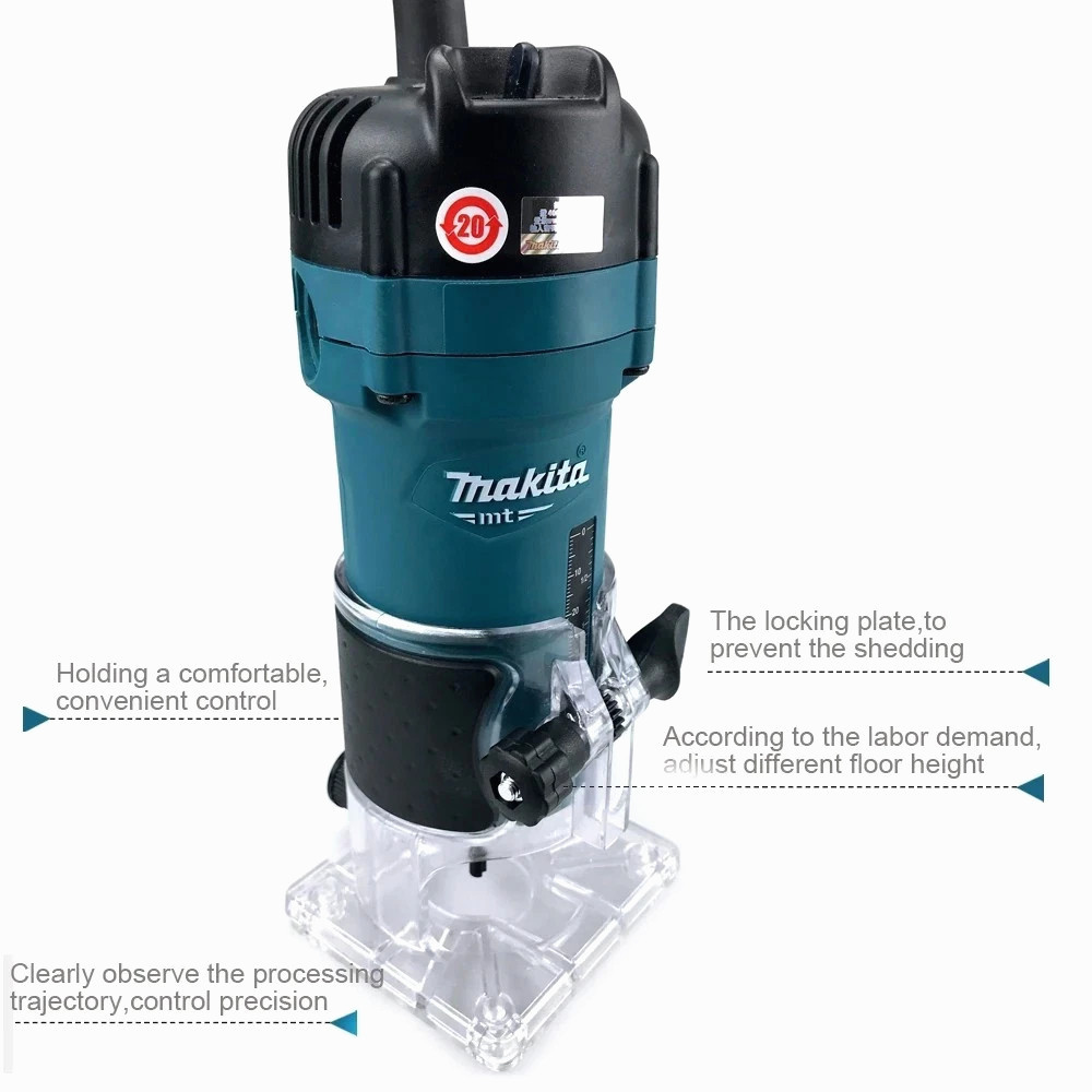 Woodworking Router Trimmer Base Clear Protective Cover Adjustable Trimming Tool