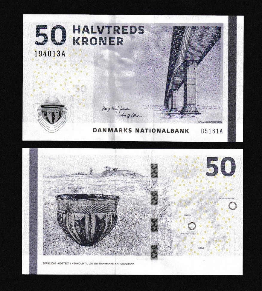 UNC Denmark 50 Kroner Banknote 2016