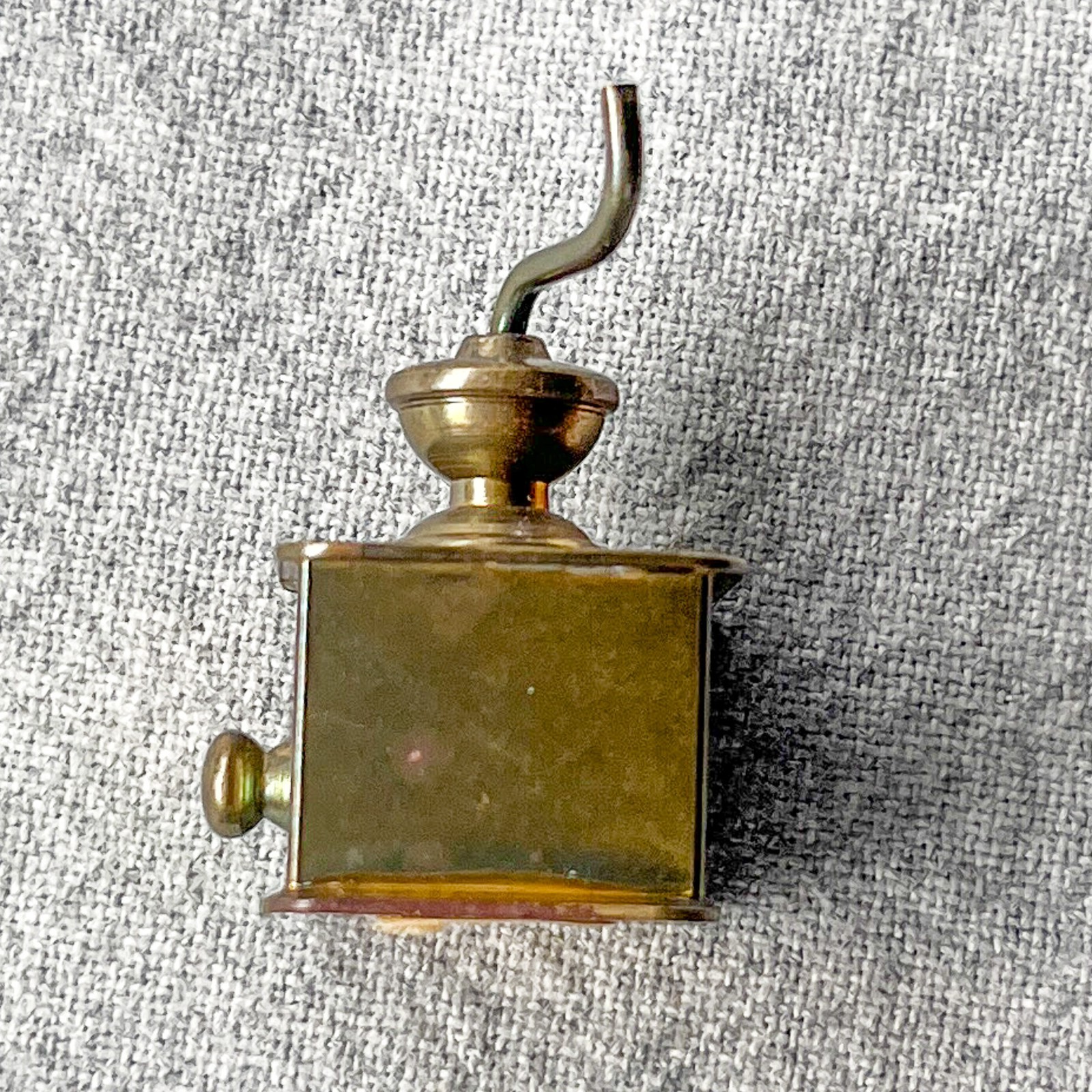 Vintage 1950s Mini Brass Coffee Grinder Dollhouse Miniature Mid Century Kitchen